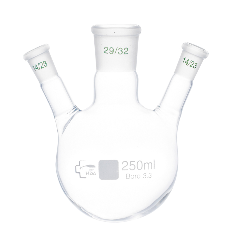Triple-Neck Round Bottom Flask,inclined side neck