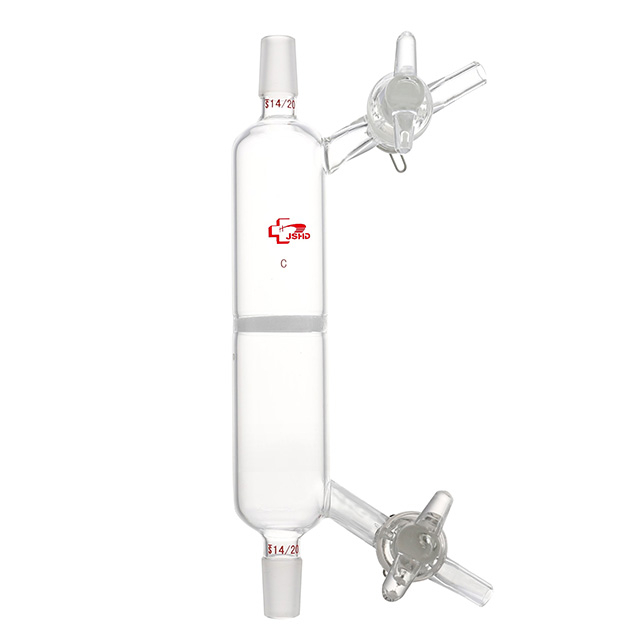 Glass Filter Tube with Fritted Disc and Two Glass Stopcocks