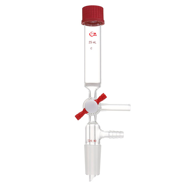Peptide Synthesis Vessel, Solid Phase, T-bore, Vacuum（hose connection sidearm for vacuum）