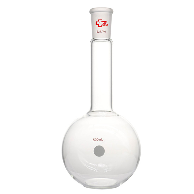 Glass Flask, Flat Bottom, Long-neck