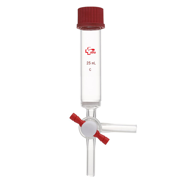 Glass Peptide Synthesis Vessel, Solid Phase, T-bore Teflon® Stopcock