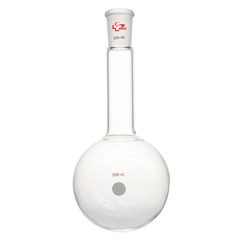 Glass Flask, Round Bottom, Long-neck