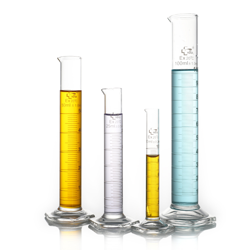 Measuring Cylinder, with glass hexagonal base
