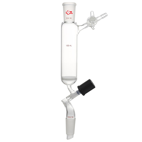 Funnel, Filter, Fritted Disc With High Vacuum Valve And Glass Stopcock