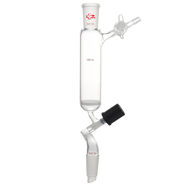 Funnel, Filter, Fritted Disc With High Vacuum Valve And Glass Stopcock