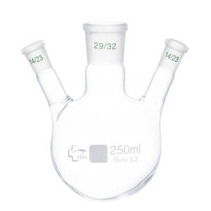 Triple-Neck Round Bottom Flask,inclined side neck